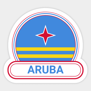Aruba Country Badge - Aruba Flag Sticker